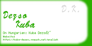 dezso kuba business card
